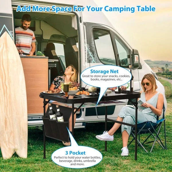 Under Table Hanging Storage Net for Camping Table – Extra Storage Made Eas
