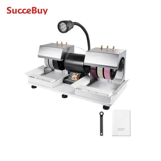SucceBuy Cabbing Machine 6" 2HP 1800rpm Efficient Lapidary Rock Grinder Polisher With Lamp & Water Pump for Gem Jade Stone