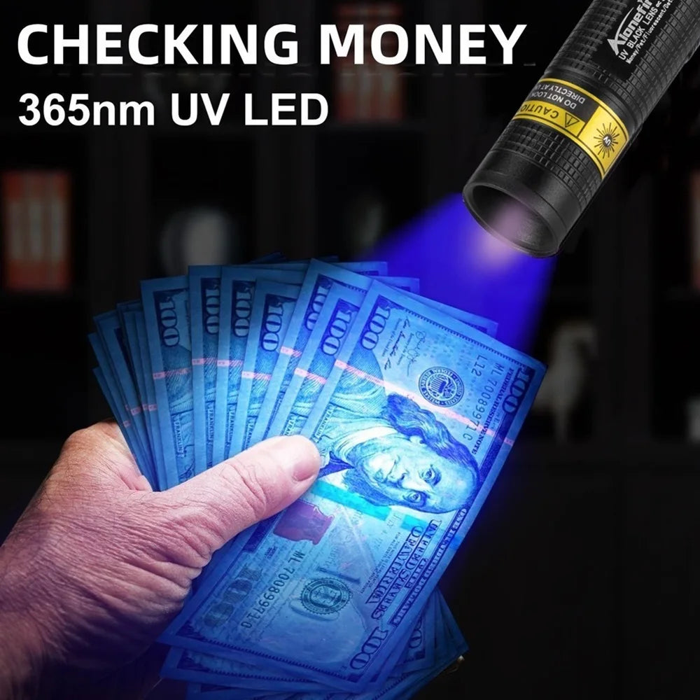 365nm Mini UV Led Blacklight Flashlight Usb Rechargeable Geology Yooperlites Fluorescent Rocks Mineral Light