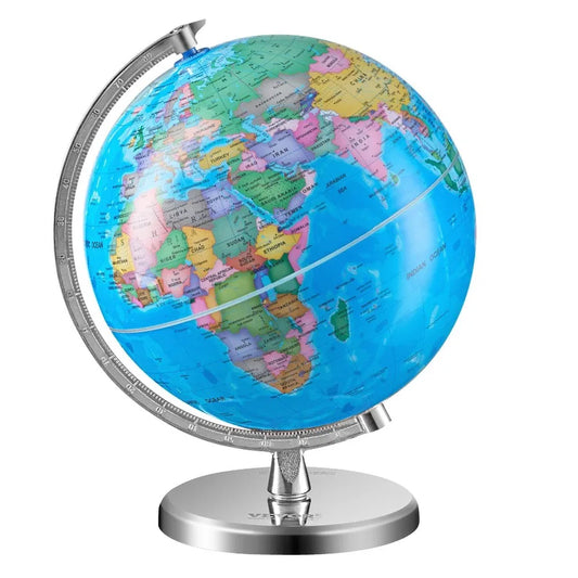 Rotating World Globe with Stand – 8"