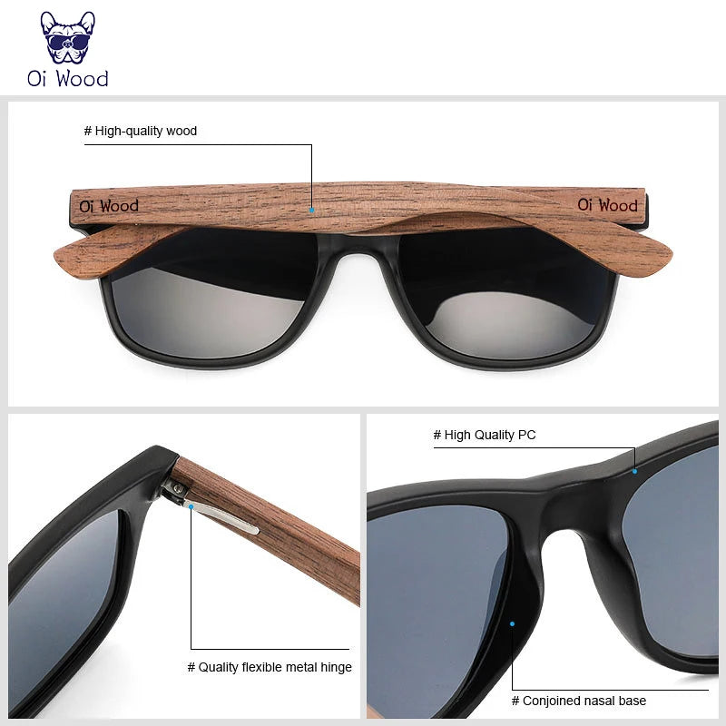 Oi Wood Brand Natural Wooden Sunglasses Men Women Polarized Fashion Sun Glasses Original Wood