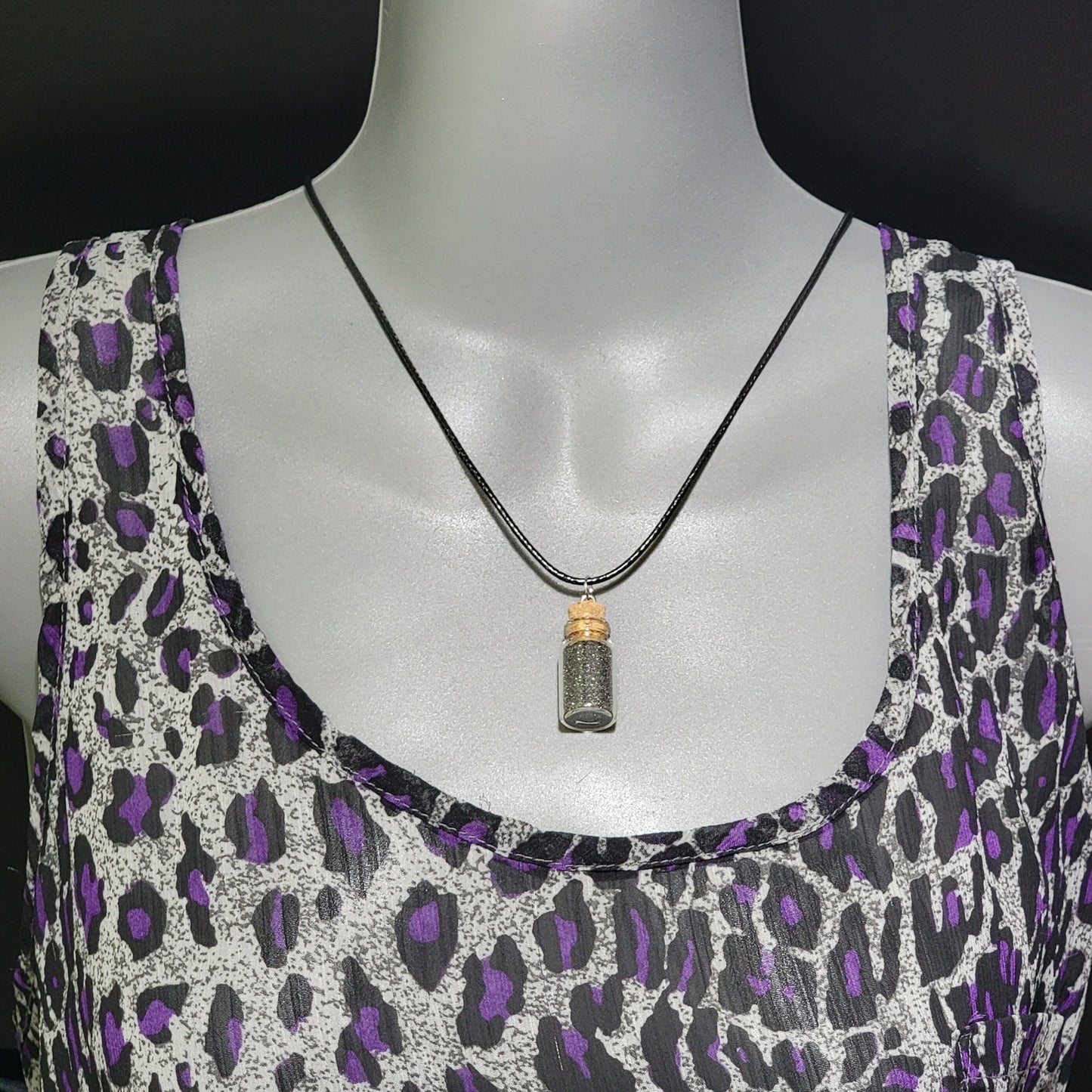 Magnetic Sand Bottle Necklace | Arizona Desert Souvenir | Black Sand in a Glass Jar | Geology Jewelry | Southwestern USA Vacation Gift