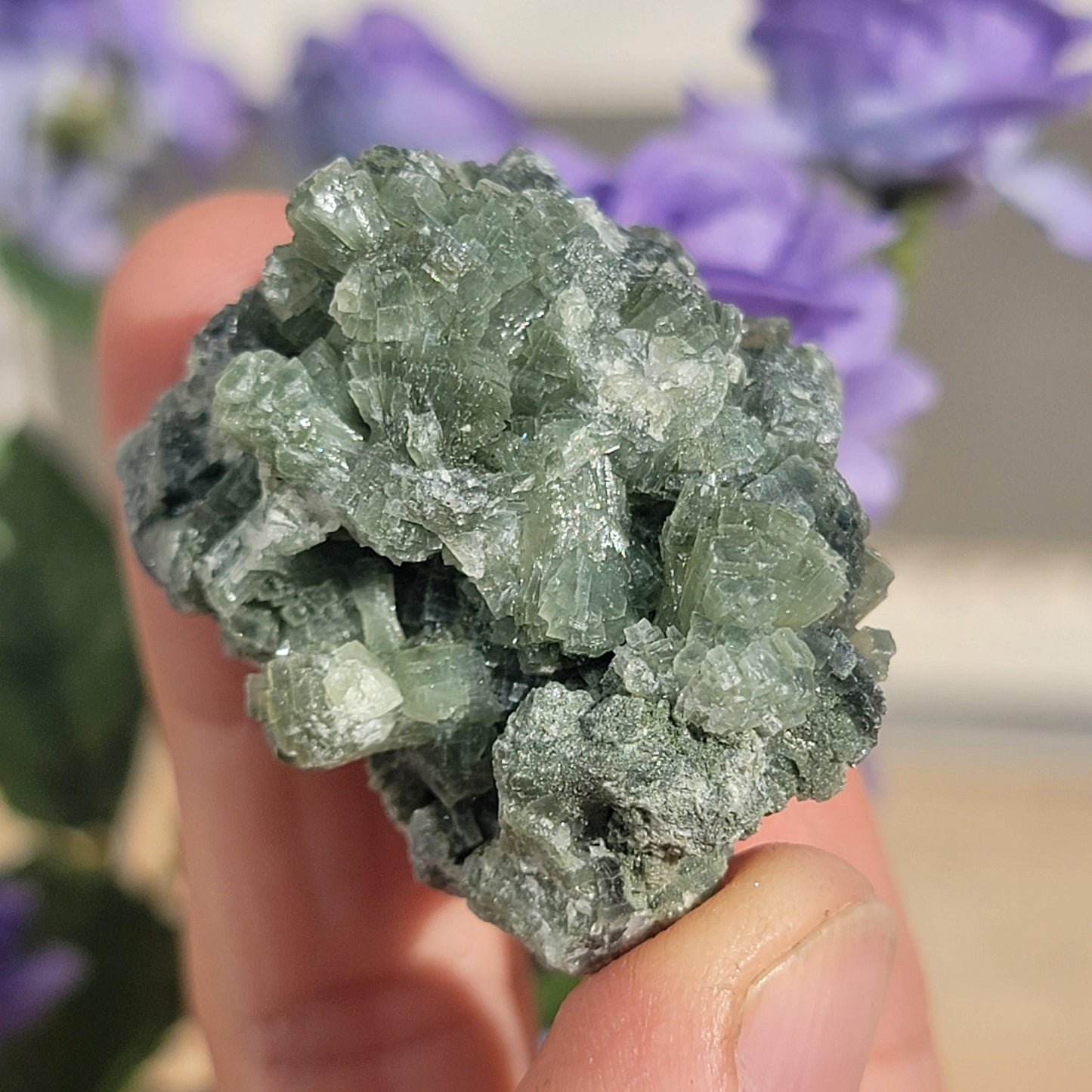 Rough Prehnite Mineral Specimens from Boulemane, Imilchil, Morocco - Wholesale Lot 9 Pieces, 439 Grams, Dark Green and Light Green Crystals