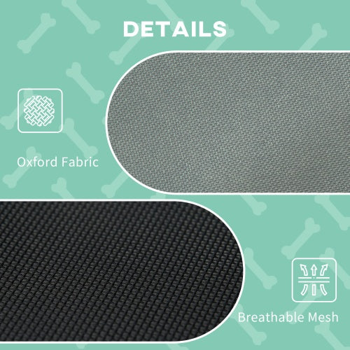 PawHut Elevated Portable Dog Cot Pet Bed With UV Protection Canopy Shade, 24 Inch, Gray