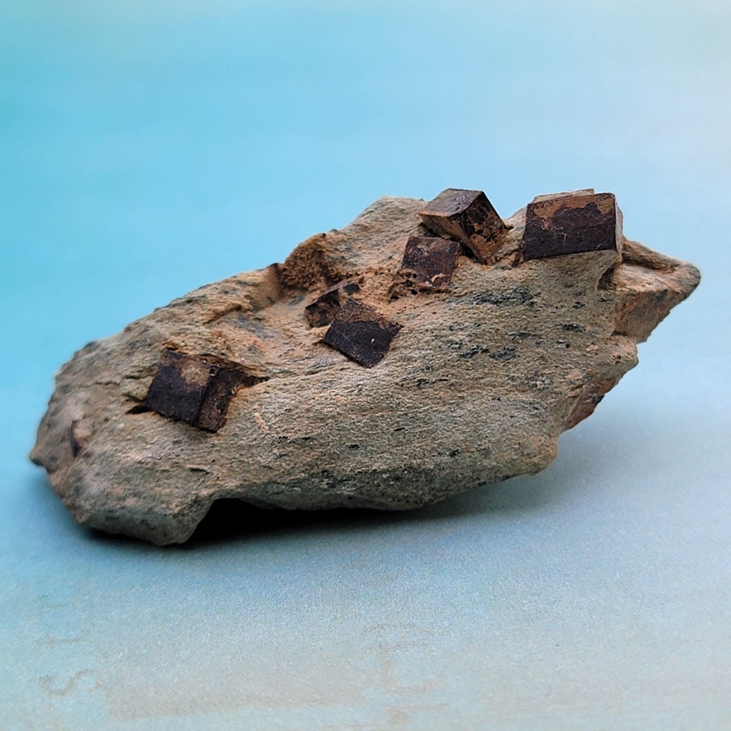 Limonite after Pyrite Cubes on Matrix from the Harquahala Mountains, Arizona | Pseudomorph Rock Specimen | 25.17g | Raw Stone | Geology Gift