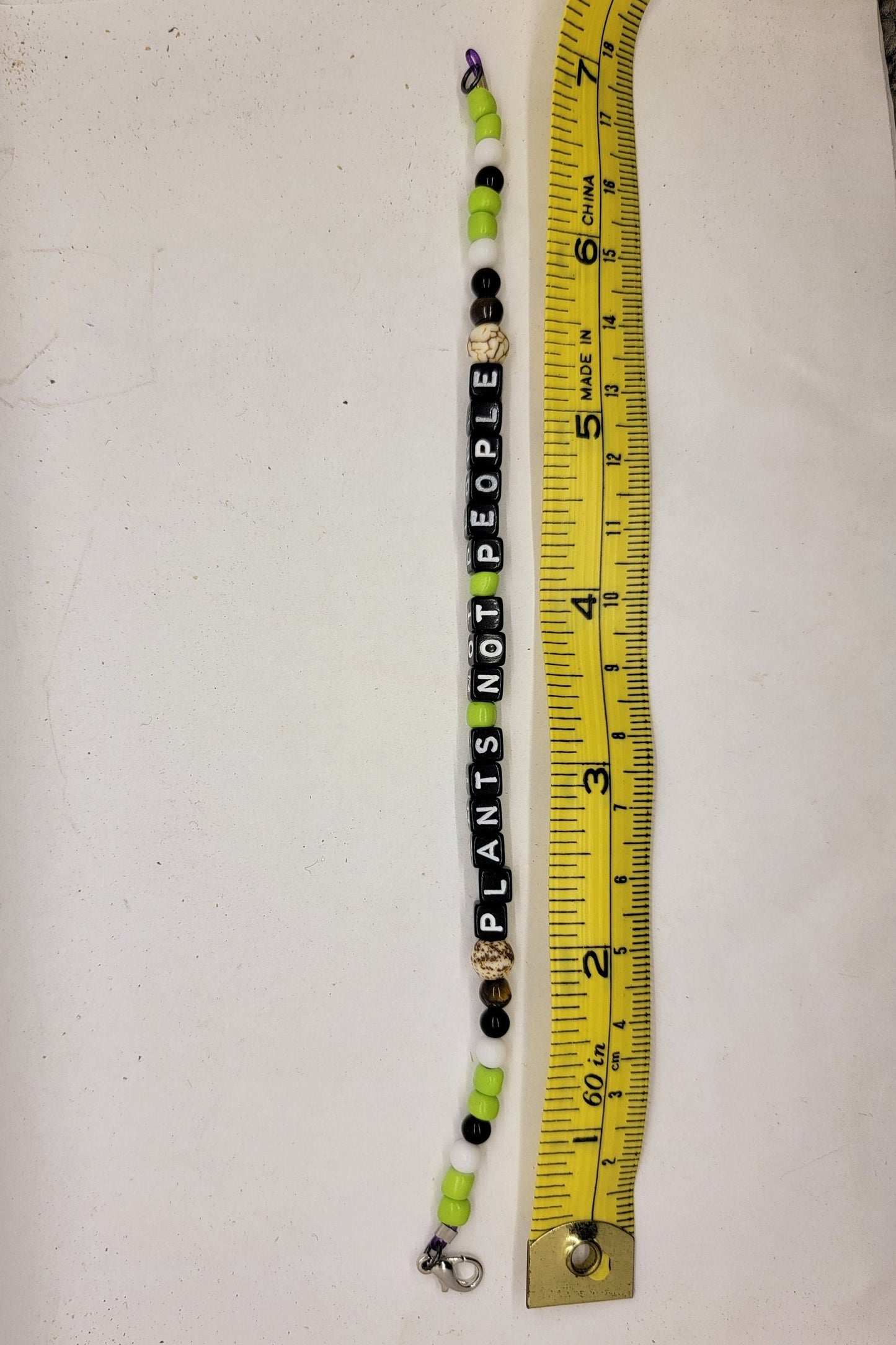 Plants Not People Bead Bracelet | Cute Funny Jewelry for Plant Lover or Gardener