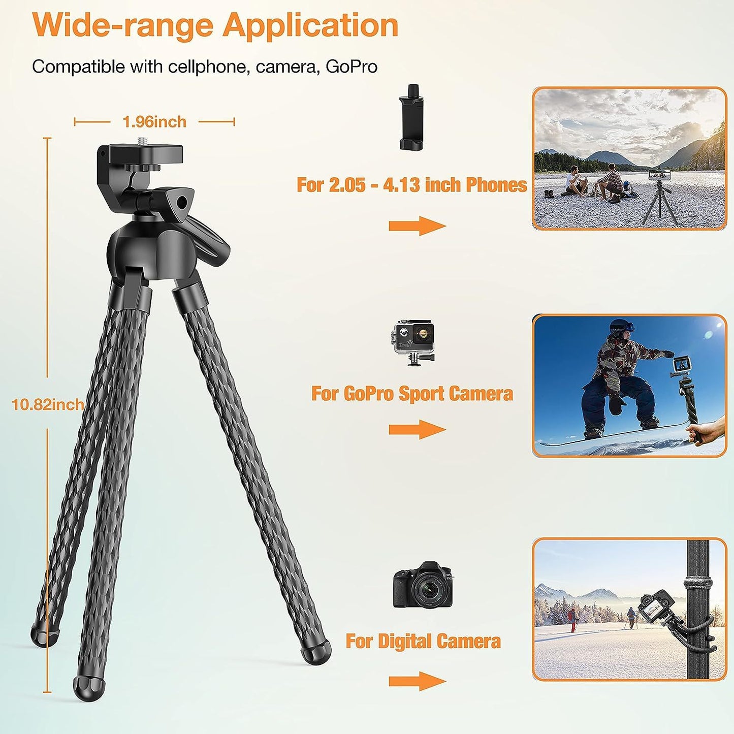 Flexible Phone Tripod Selfie Stick, Octopus Camera Tripod Travel Tripod Flexible Legs For  Android Camera Stick Video Recording Vlog