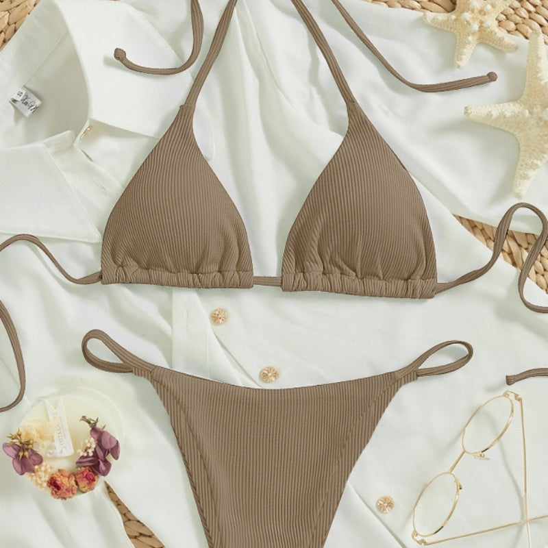 Go Anywhere Tie String Triangle Bikini Lightweight & Quick-Dry Swimsuit