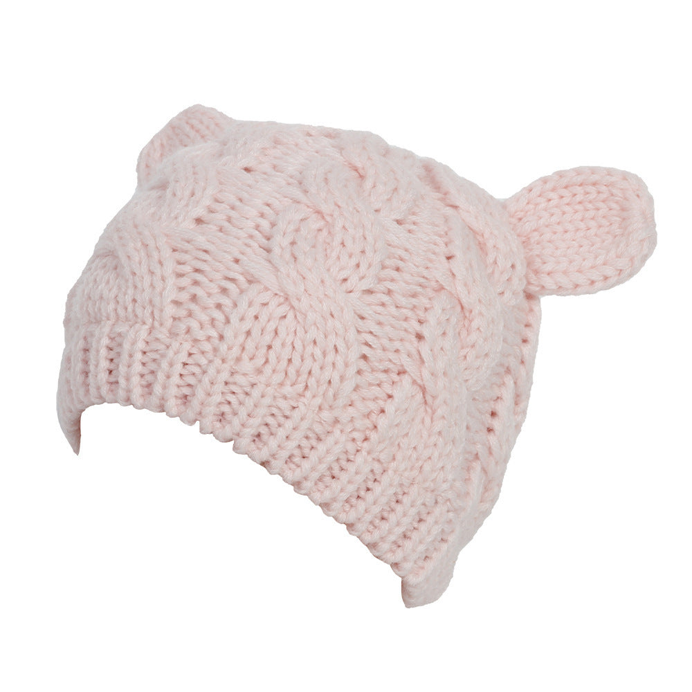Cat Ear Beanie for Winter Cute Knitted Hat