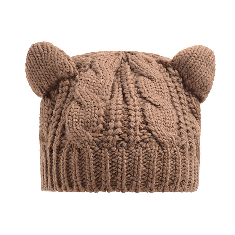 Cat Ear Beanie for Winter Cute Knitted Hat