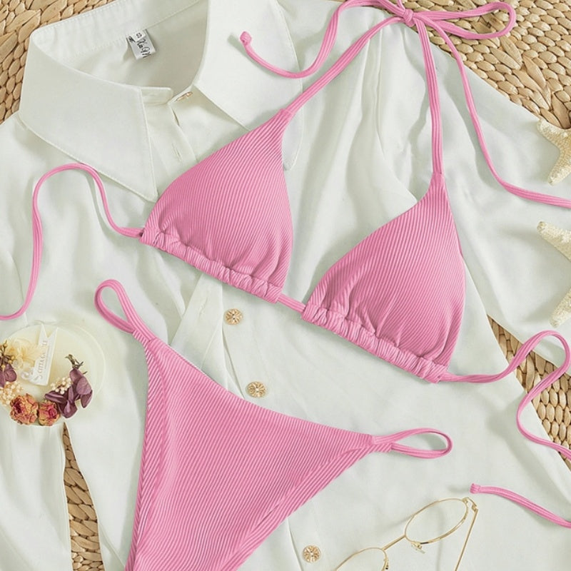 Go Anywhere Tie String Triangle Bikini Lightweight & Quick-Dry Swimsuit