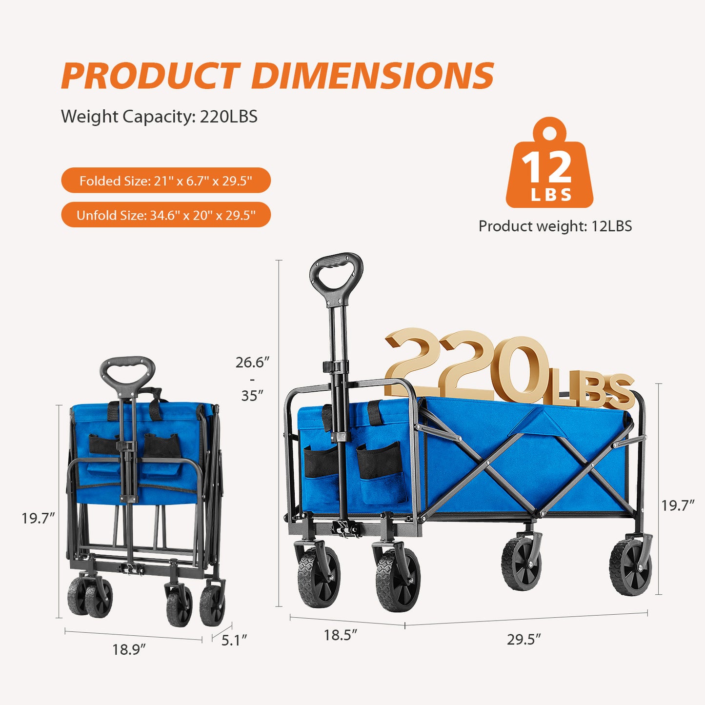 Foldable Wagon For Camping And Shopping, Great for Rock Shows!
