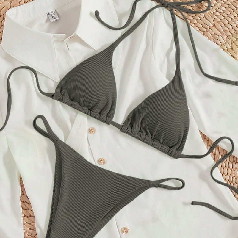 Go Anywhere Tie String Triangle Bikini Lightweight & Quick-Dry Swimsuit