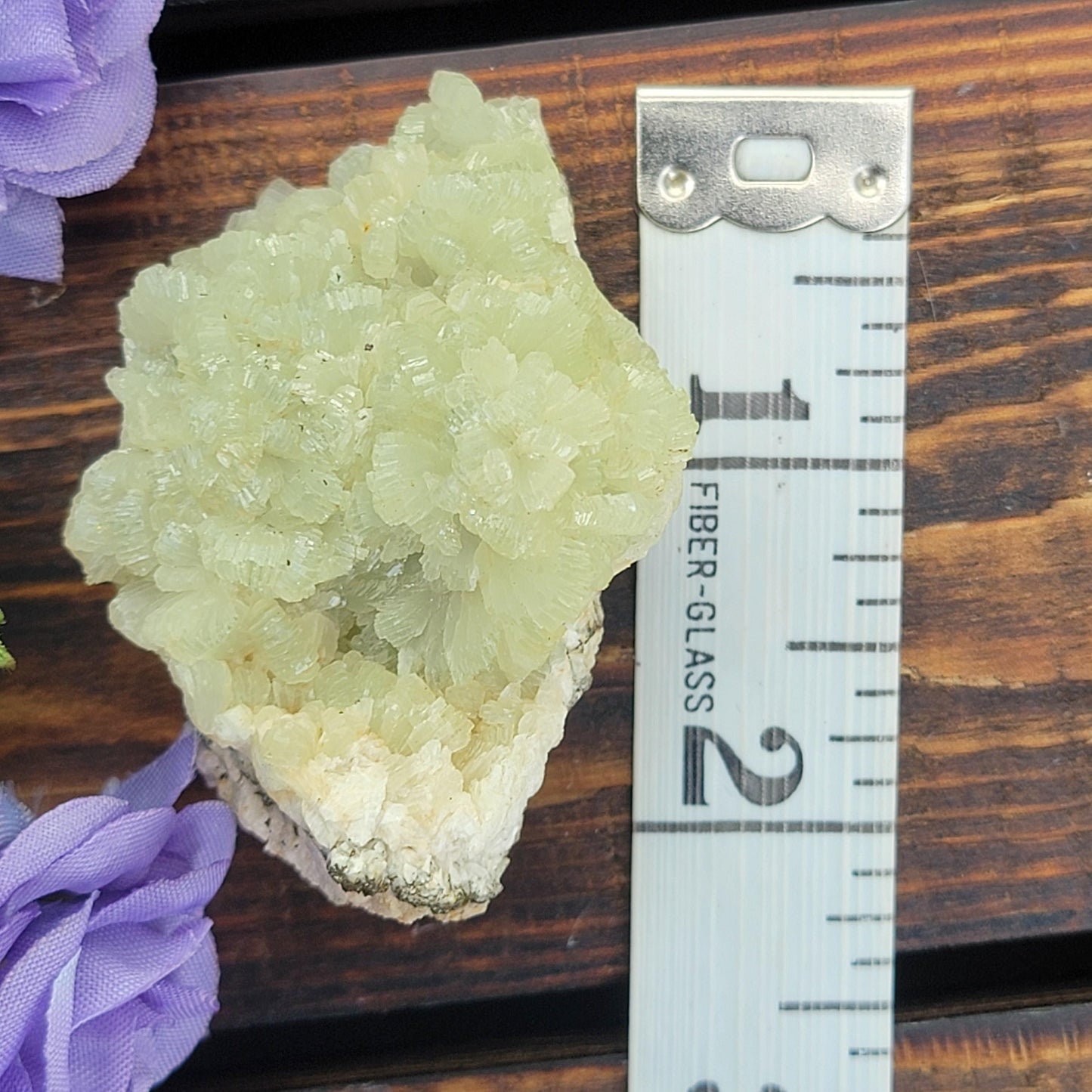 Morocco Prehnite Rock Specimen | Light Green Crystals | Natural Mineral from Boulemane, Imilchil Region | Rough Stone | 52.92g