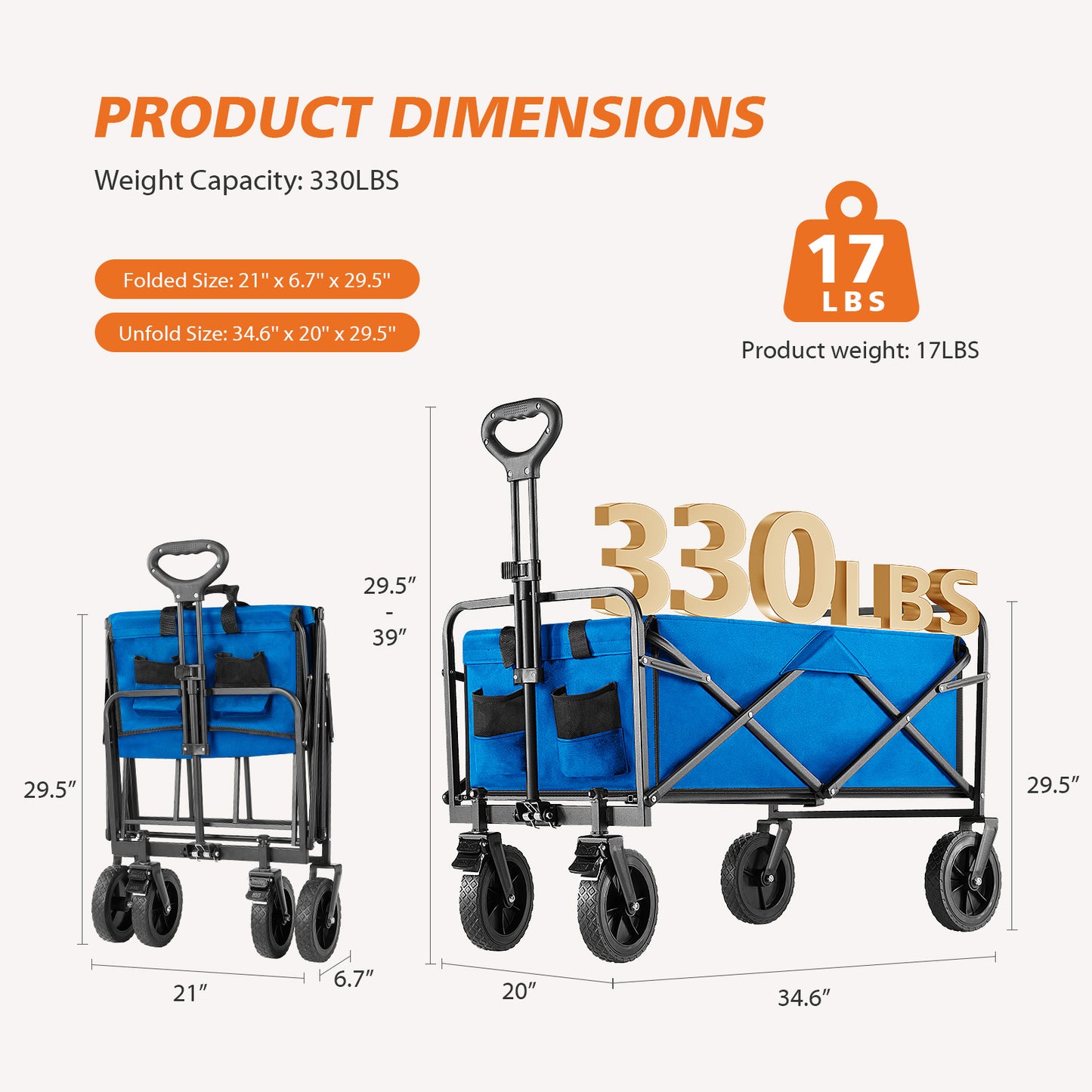 Foldable Wagon For Camping And Shopping, Great for Rock Shows!