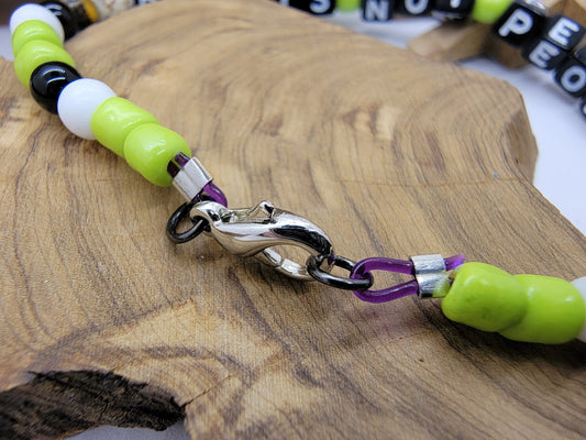 Plants Not People Bead Bracelet | Cute Funny Jewelry for Plant Lover or Gardener