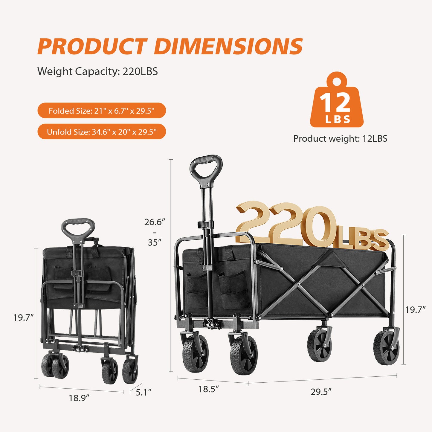 Foldable Wagon For Camping And Shopping, Great for Rock Shows!