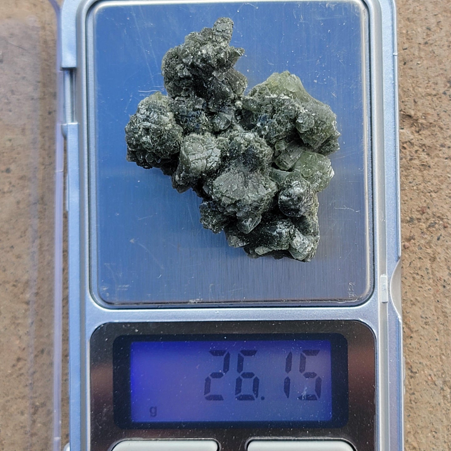 Rough Prehnite Rock Specimen from Boulemane, Imilchil, Morocco, 26.15g, Beautiful Dark and Light Green Bowtie Shaped Crystals