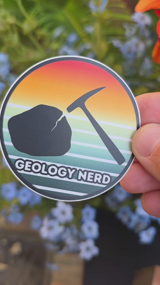 Geology Nerd Sticker: Rock Hammer Silhouette, Mineral Lover Gift