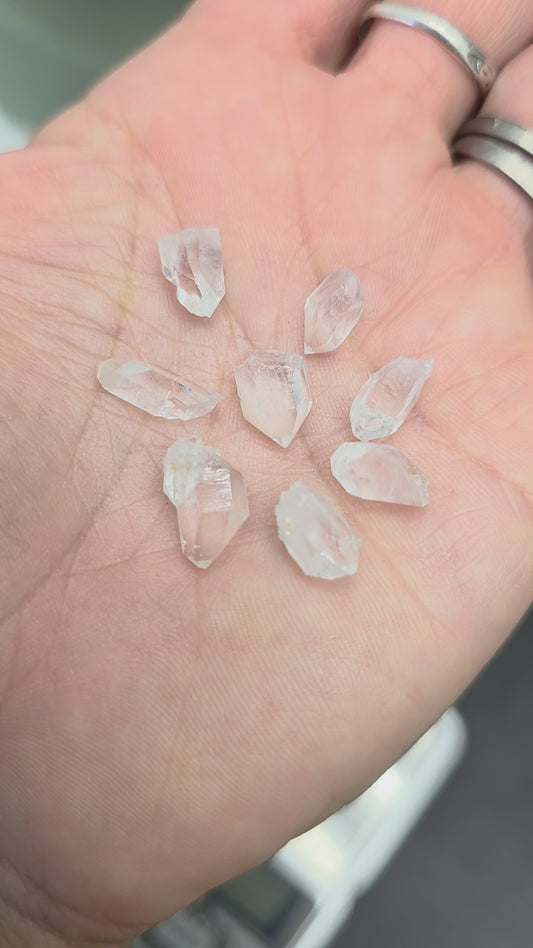 Eight Super Clear Arkansas Quartz Crystals | Beautiful Miniature Points | Mt. Ida