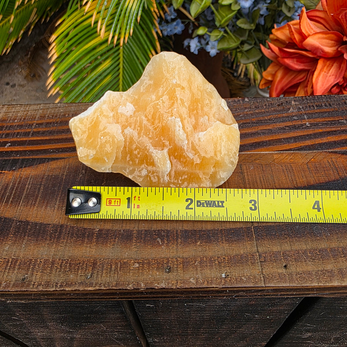 Orange Calcite Rough Crystal Mineral Specimen | 104.84 g