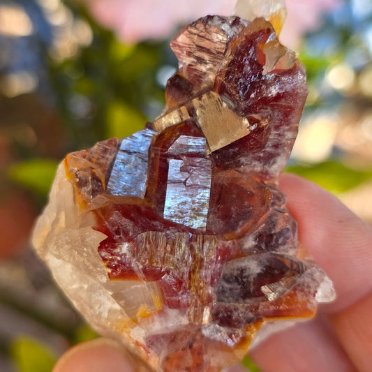 Red Quartz Cluster Crystal Specimen from Morocco | Rough Mineral Sample | 82.57 grams