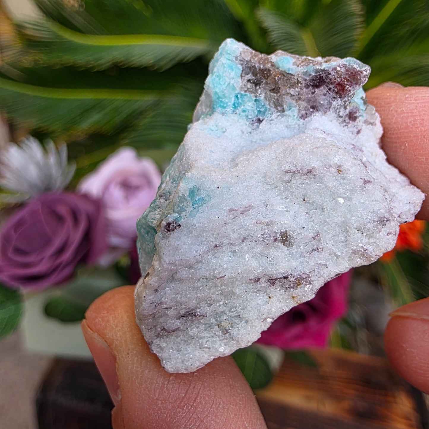Amazonite with Smoky Quartz, White Quartz, and Mica Rock Specimen | Raw Natural Mineral | 33.44 g