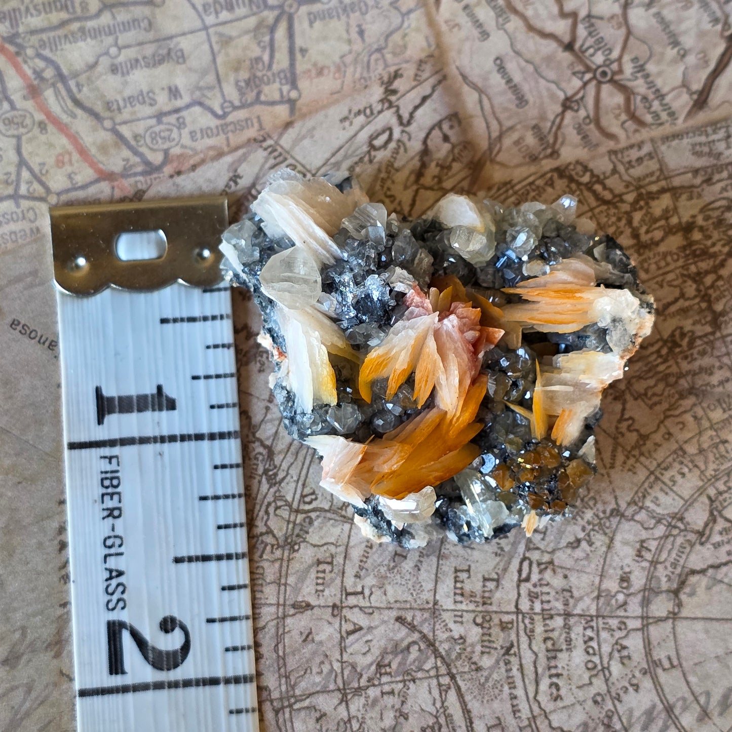 Captivating Cerussite Rock Specimen | with Pink Barite & Galena | UV Reactive Glowing Mineral | Natural Raw Stone | 49 g