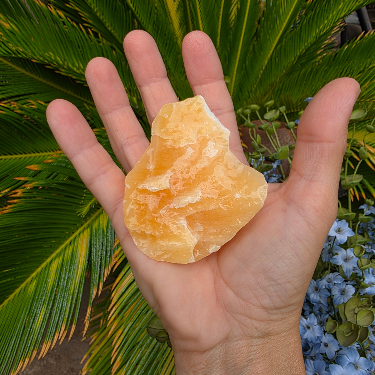 Orange Calcite Rough Crystal Mineral Specimen | 104.84 g
