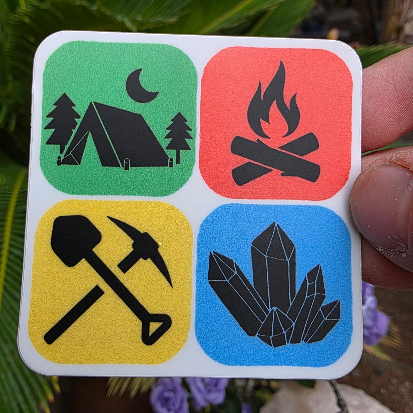 Camping Adventure Sticker | Geology Gift | Rockhound Sticker for Phone Case, Coffee Mug, or Laptop