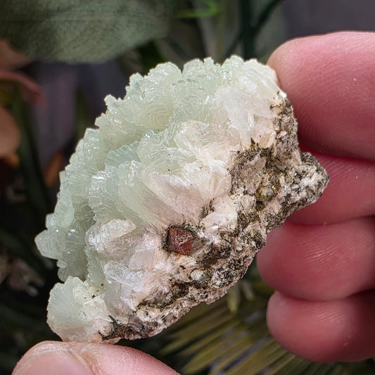 Light Green Prehnite Rock Specimen: Crystal Cluster from Morocco (37.28g)