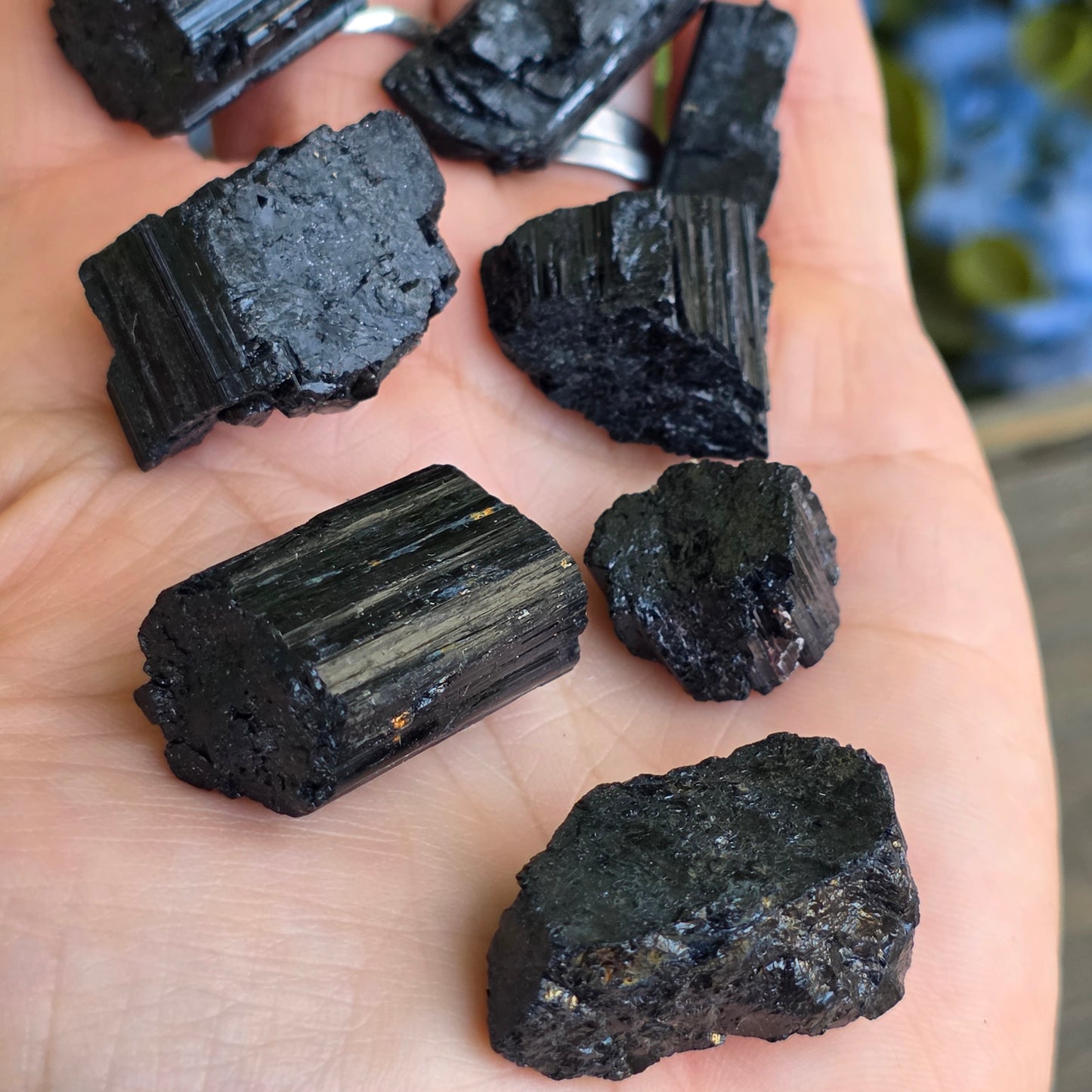 Wholesale Black Tourmaline / Natural Schorl, Lot of 10 Small Pieces, 72 g Total