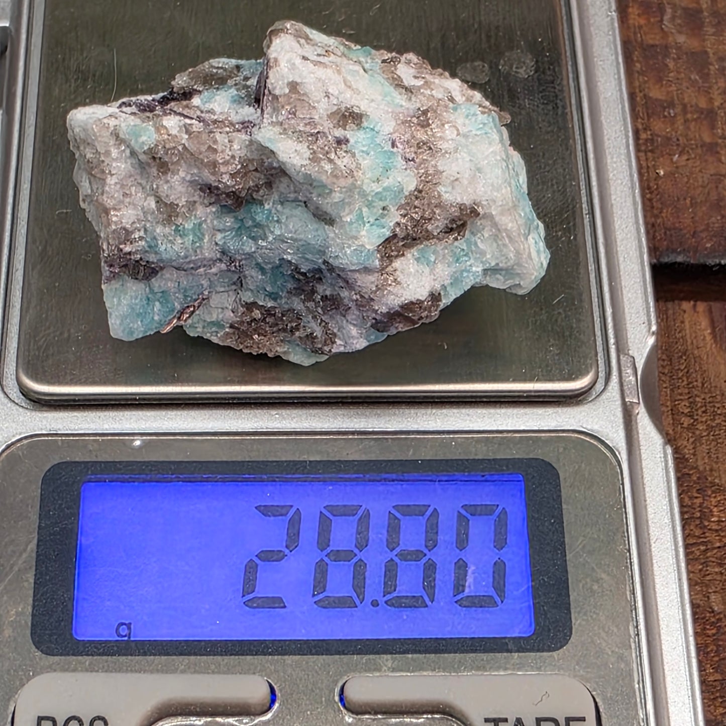 Amazonite with Smoky Quartz and Mica Rock Specimen | Raw Natural Mineral | 28.80 g