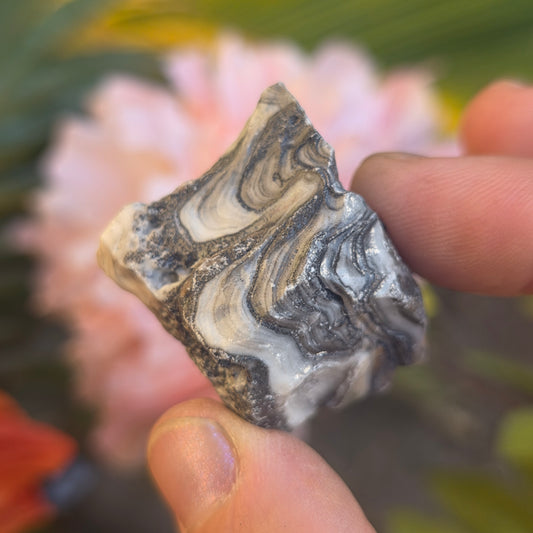 Zebra Calcite Rock Specimen | Natural Crystal Mineral | 27 Grams