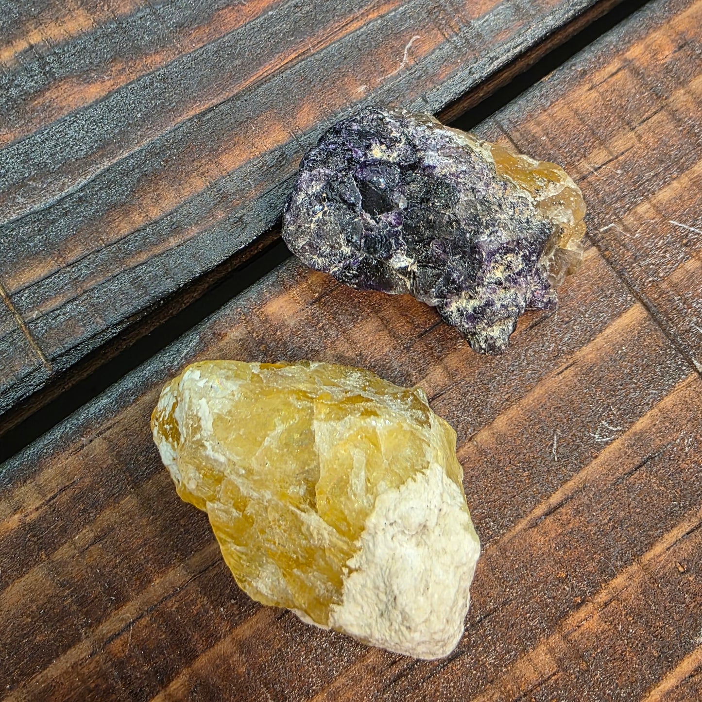 Illinois Fluorite Rock Specimens | Hardin County | IL | Raw Yellow and Purple Stones | Rough Minerals