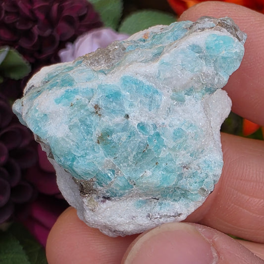 Amazonite with Smoky Quartz, White Quartz, and Mica Rock Specimen | Raw Natural Mineral | 33.44 g