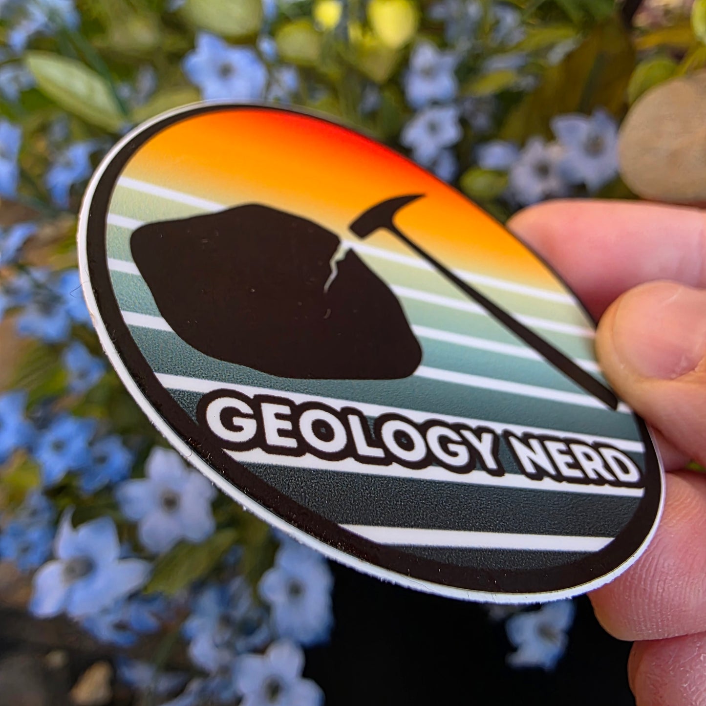 Geology Nerd Sticker: Rock Hammer Silhouette, Mineral Lover Gift