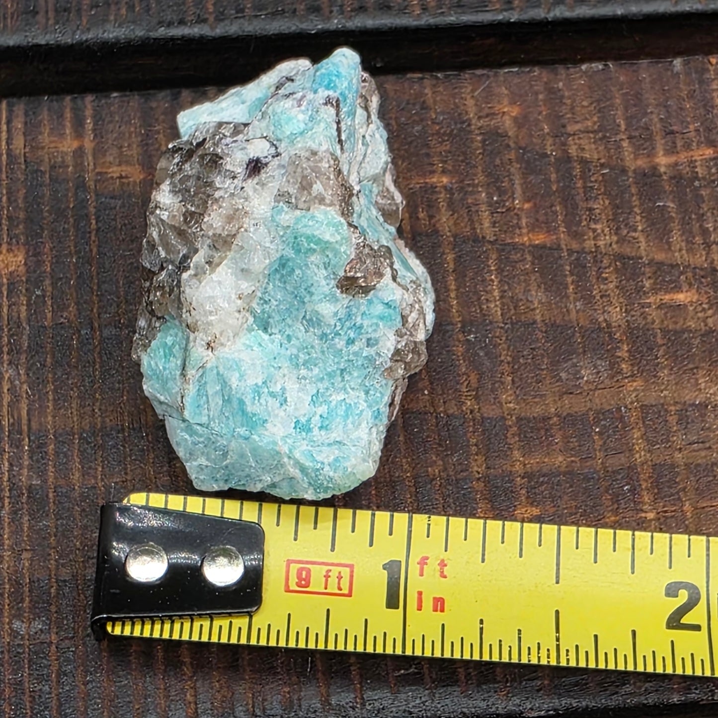Amazonite with Smoky Quartz and Mica Rock Specimen | Raw Natural Mineral | 28.80 g
