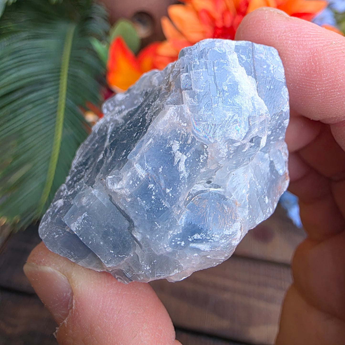 Blue Calcite Rock Specimen | Raw Natural Crystal Mineral | 71.63 g