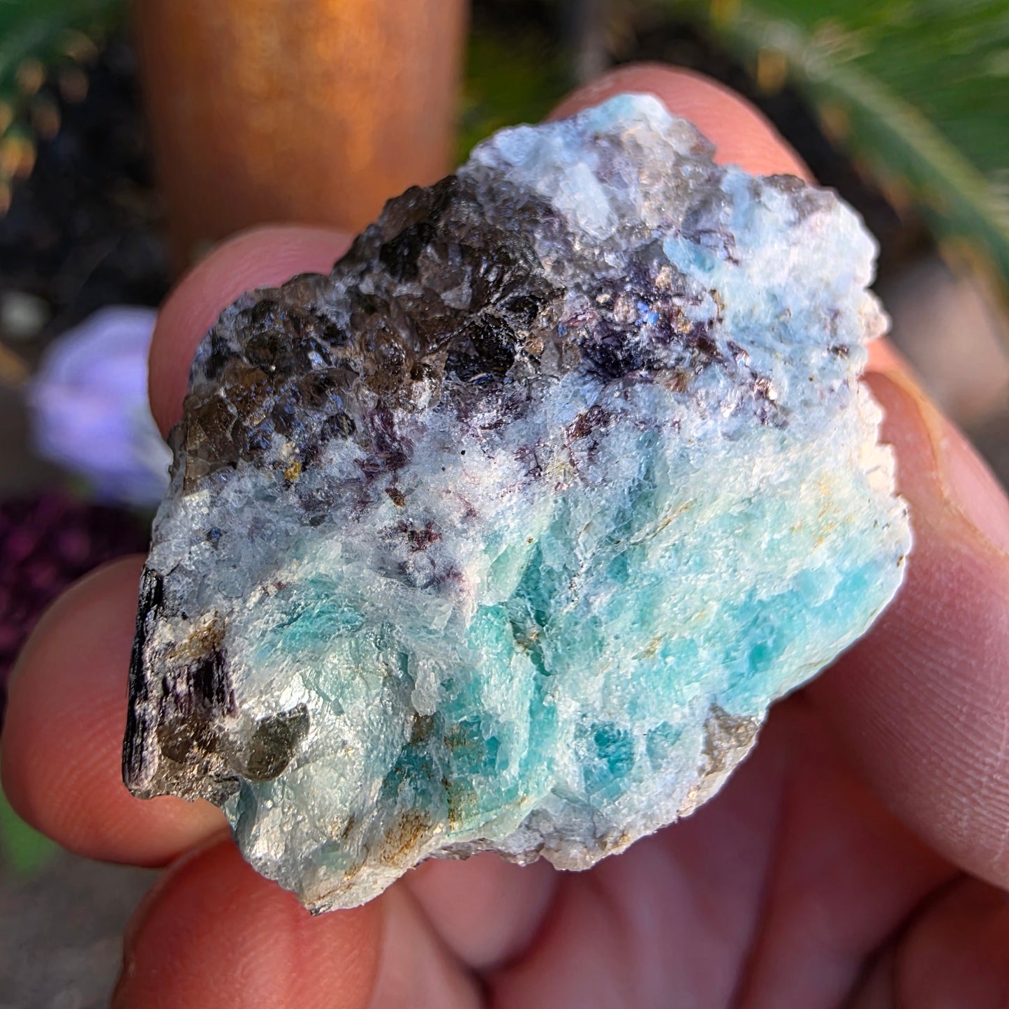 Amazonite with Smoky Quartz and Mica Rock Specimen | Raw Natural Minerals | 33.08 g