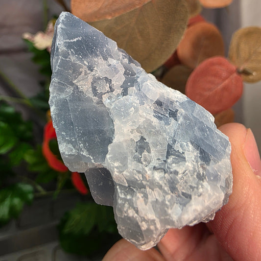 Blue Calcite Rock Specimen | Raw Natural Crystal Mineral | 59.23 g