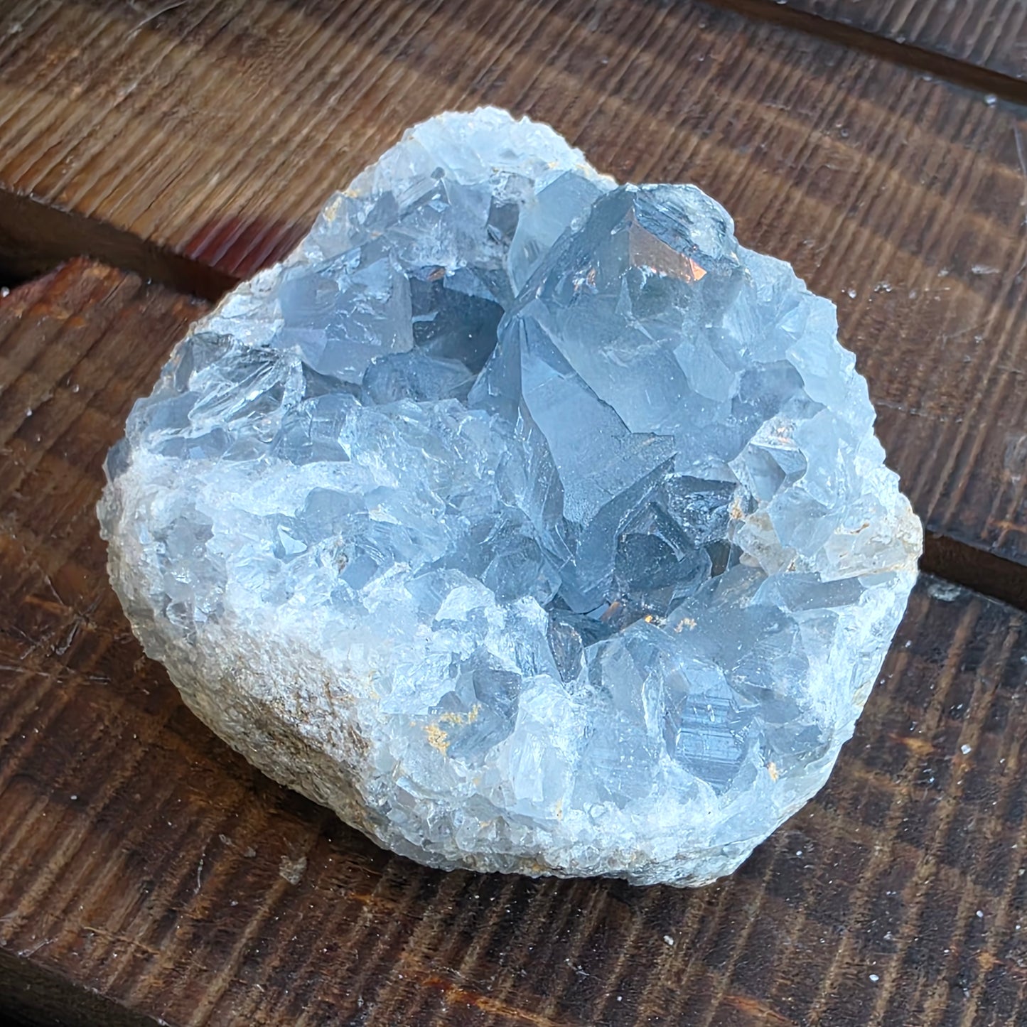Celestite Crystal Rock Specimen |  Natural Blue Mineral | 238 g