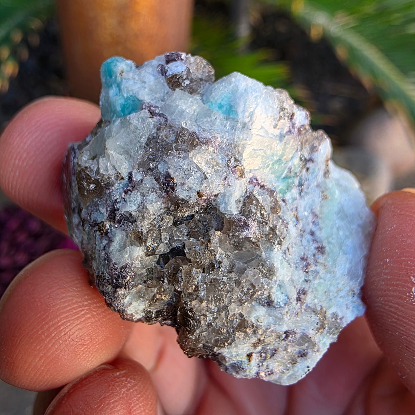 Amazonite with Smoky Quartz and Mica Rock Specimen | Raw Natural Minerals | 33.08 g