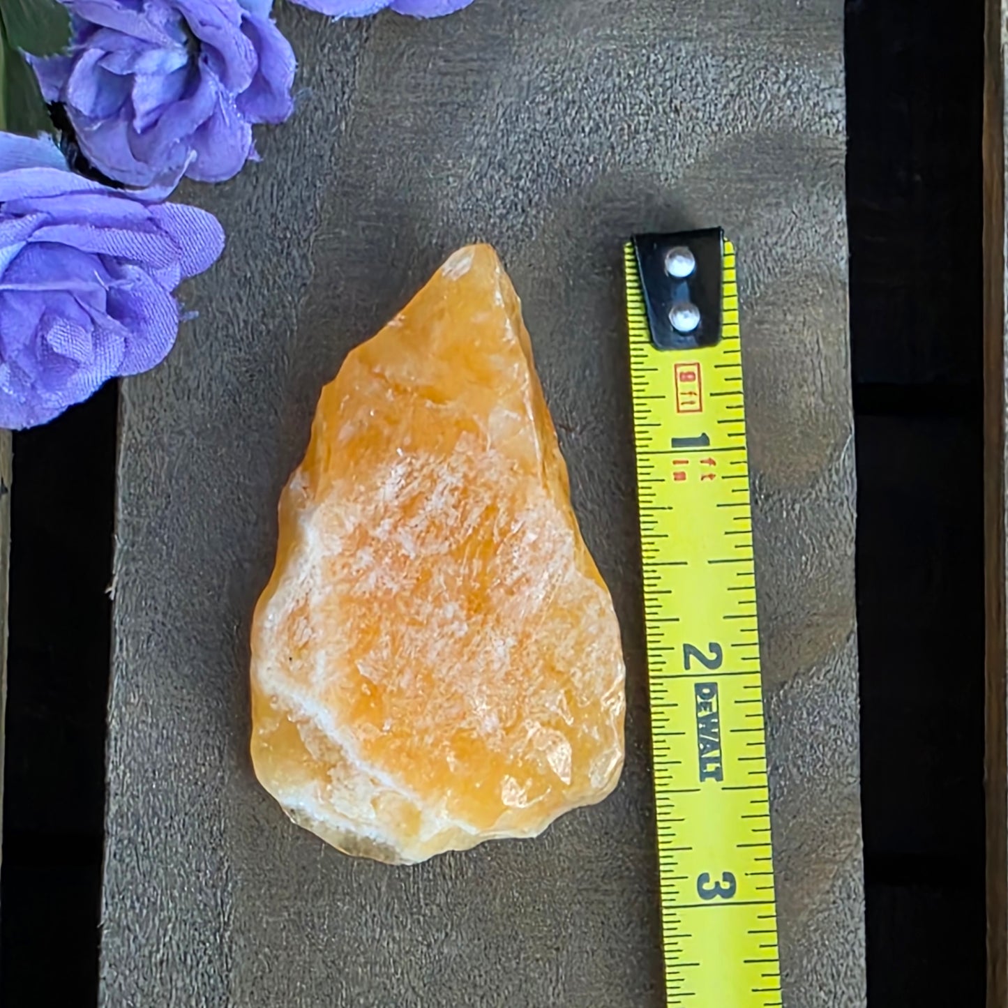 Orange Calcite Rock Specimen | Natural Crystal Mineral | 64.66 g