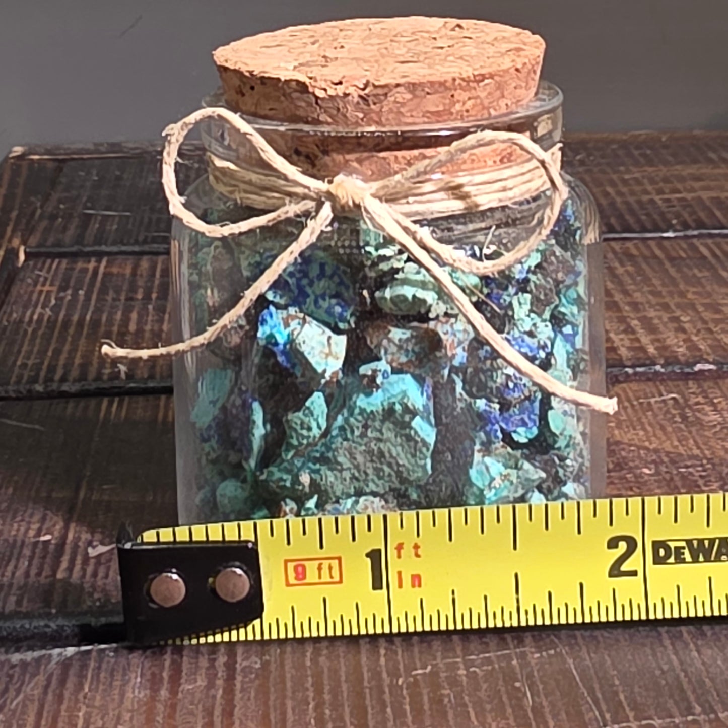 Arizona Copper Ore Specimen Jar | Azurite, Chrysocolla, Malachite
