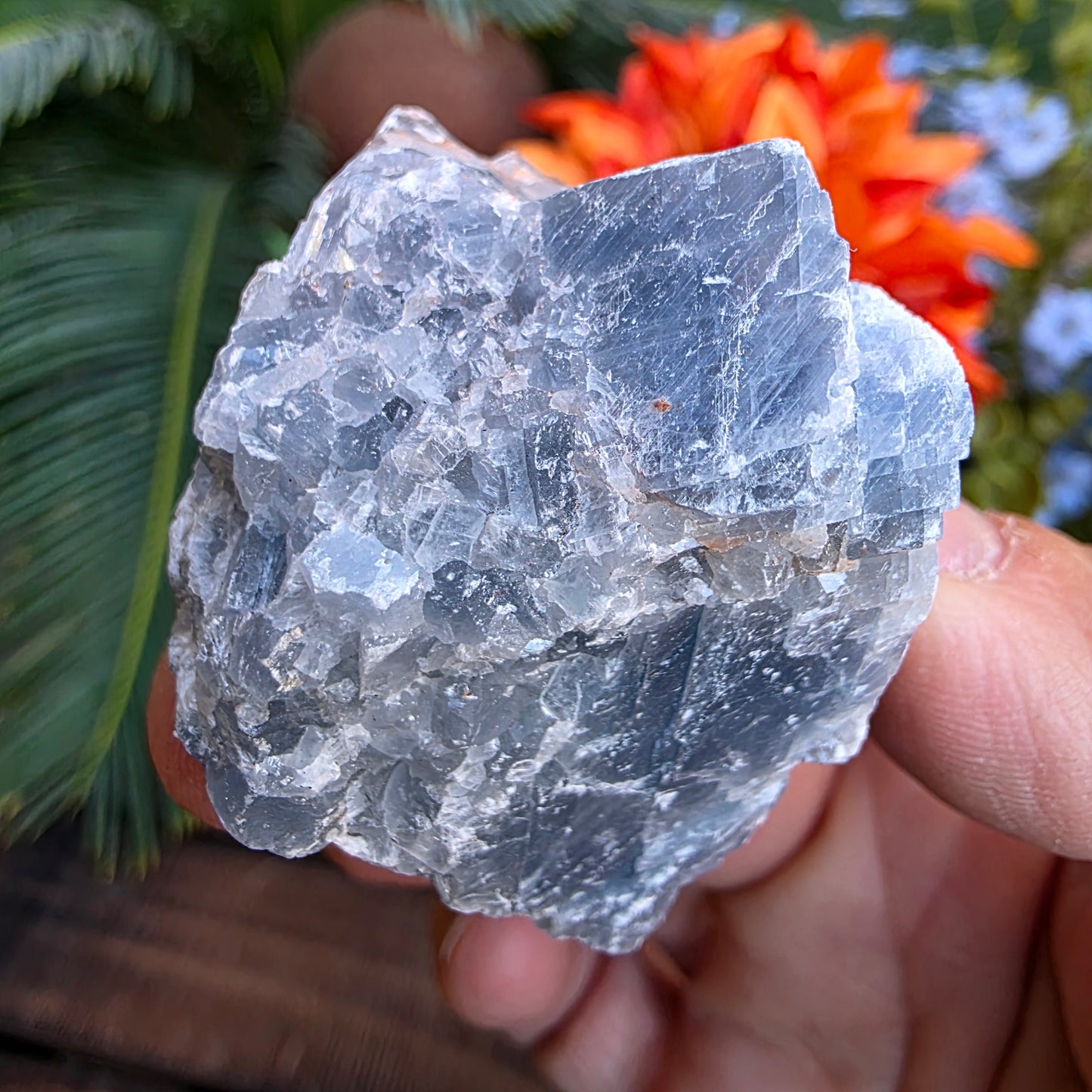 Blue Calcite Rock Specimen | Raw Natural Crystal Mineral | 71.63 g