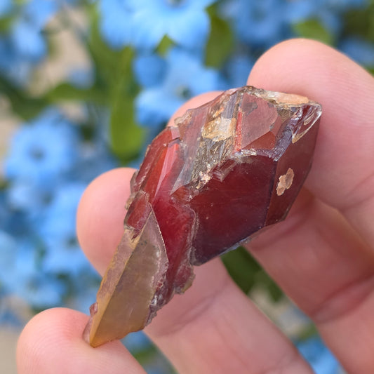 Stunning Red Quartz Crystal Specimen from Morocco  | Rough Mineral Sample | 14.18 grams