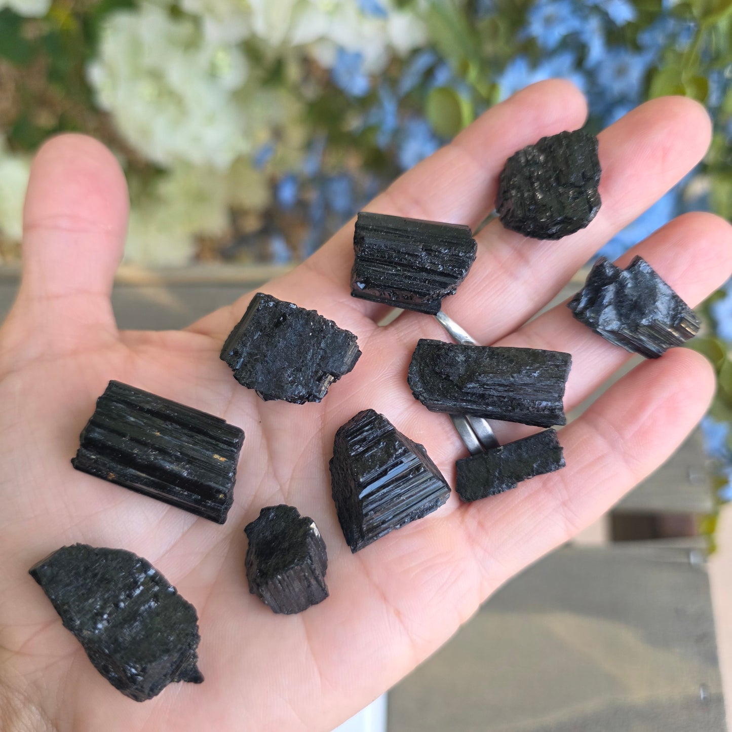 Wholesale Black Tourmaline / Natural Schorl, Lot of 10 Small Pieces, 72 g Total