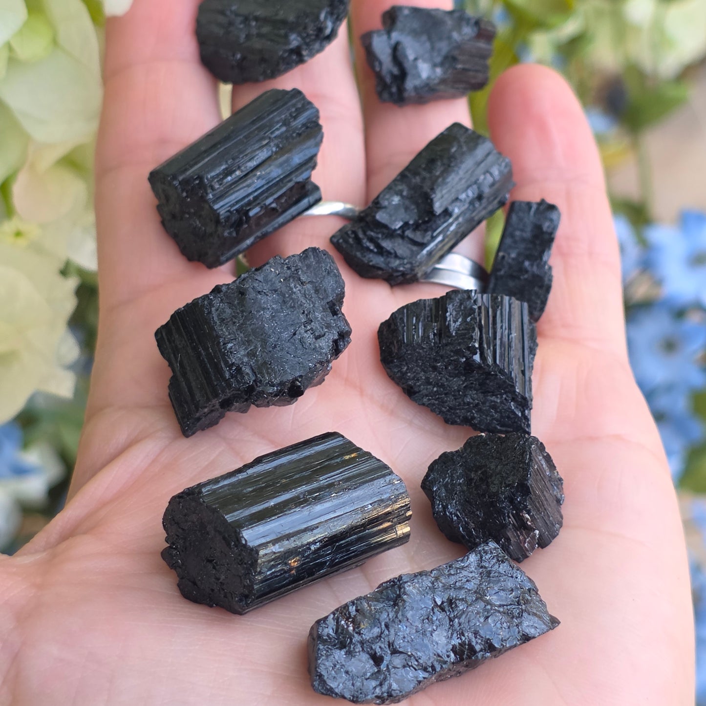 Wholesale Black Tourmaline / Natural Schorl, Lot of 10 Small Pieces, 72 g Total