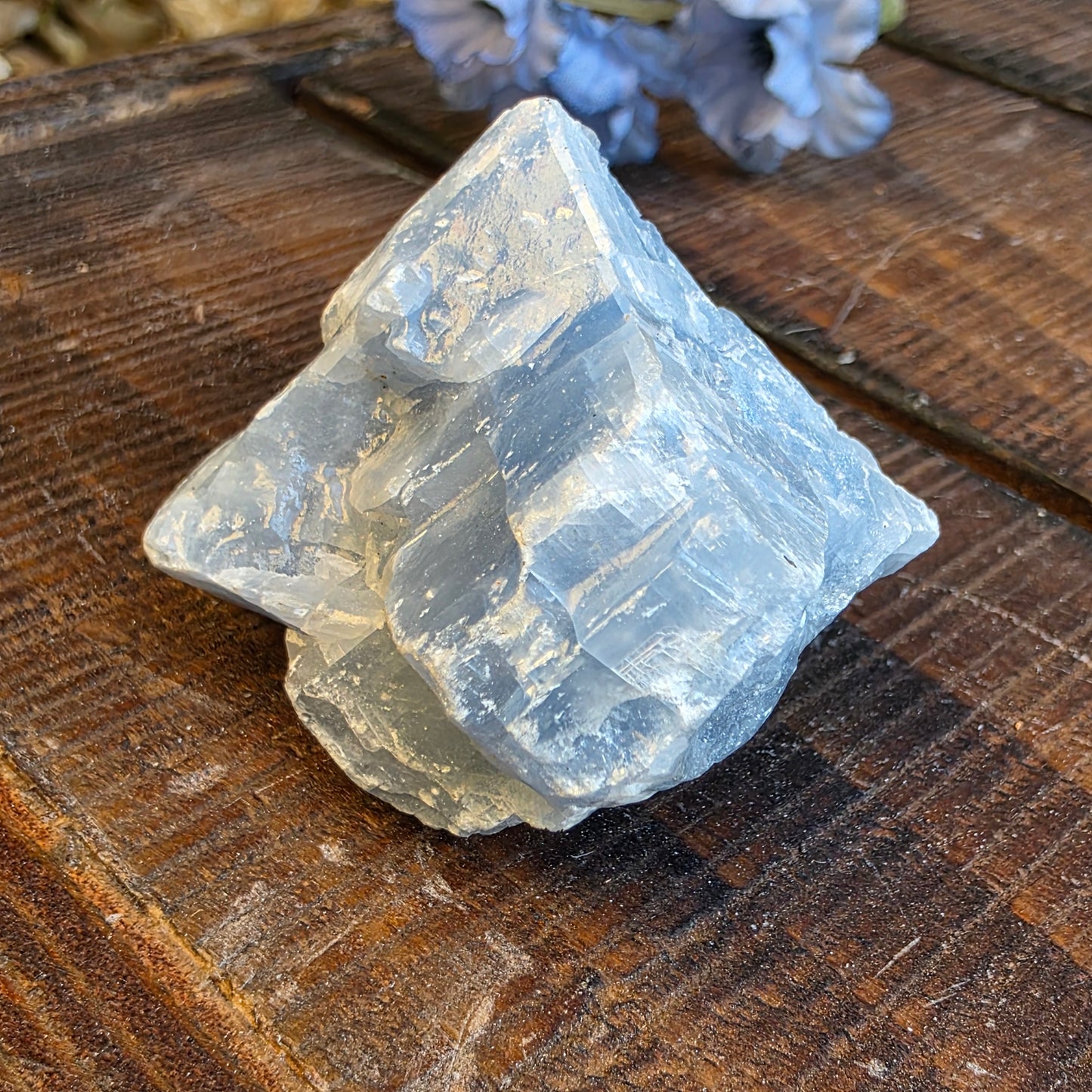 Blue Calcite Rock Specimen | Natural Crystal Mineral | 44.26 g